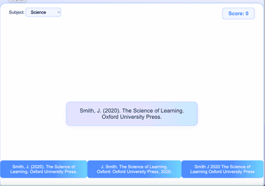 Academic Referencing Game